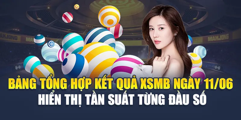 Bảng tổng hợp kết quả XSMB ngày 11/06 hiển thị tần suất từng đầu số